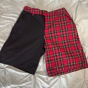 Hot Topic Plaid and Black Shorts